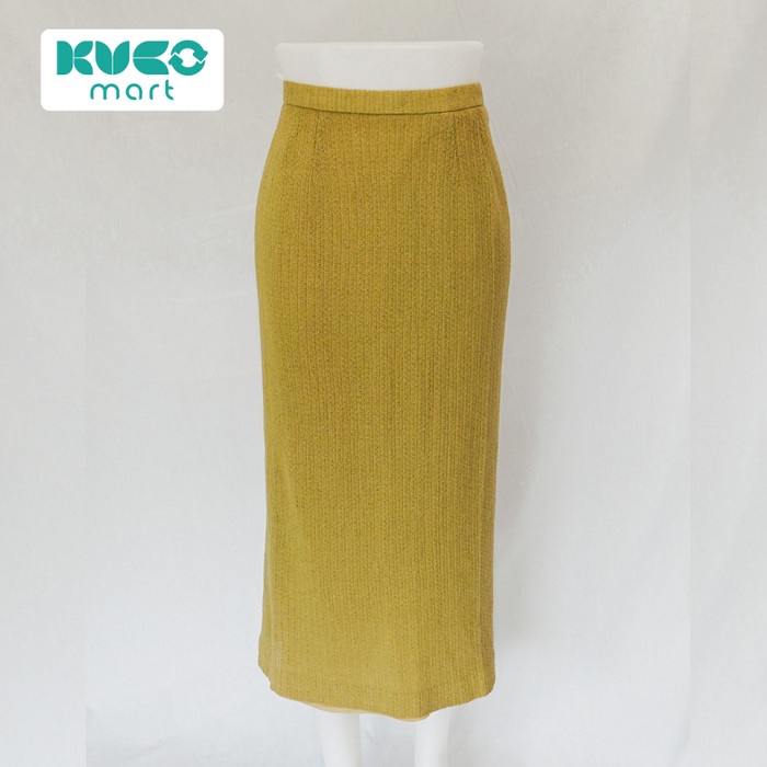 Rok Slit Panjang Wanita - Hijau Kekuningan