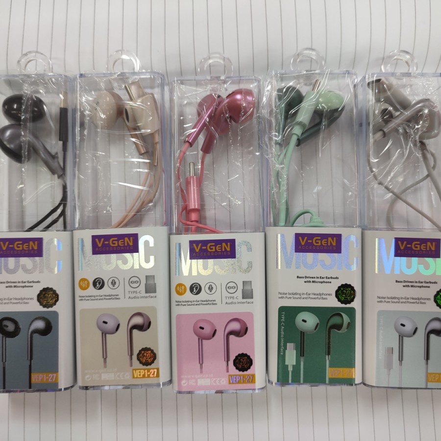 VEP1-27 TYPE-C WIRED EARPHONE with Micropone