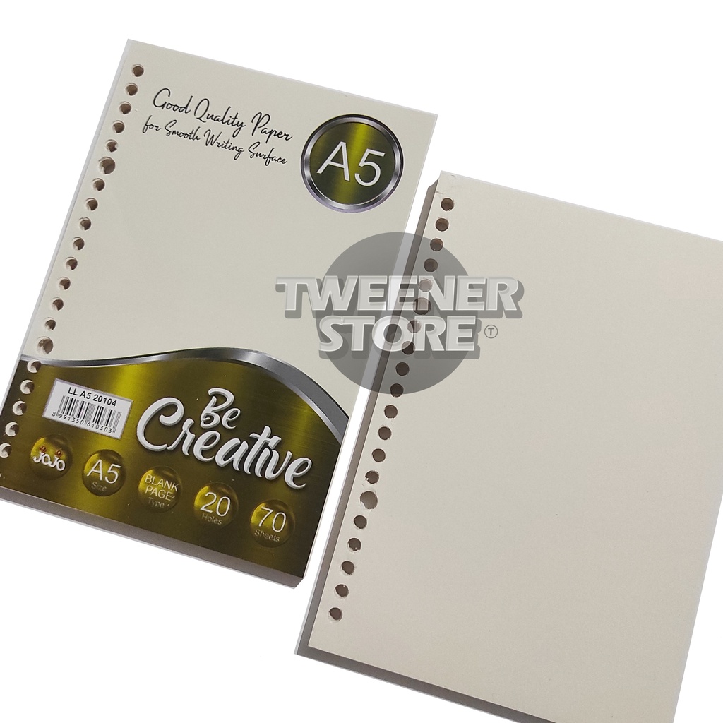 

[A5-POLOS] Jojo Kertas Isi Binder A5 isi 70 Sheets Polos/Blank Page | Loose Leaf LLA5 20104
