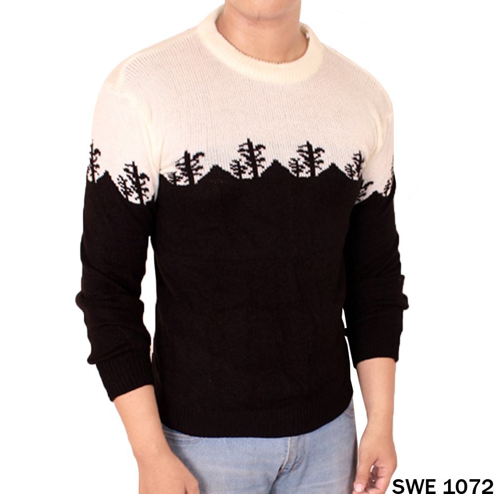 Sweater Trendy Harajuku Rajut Black Grey – SWE 704