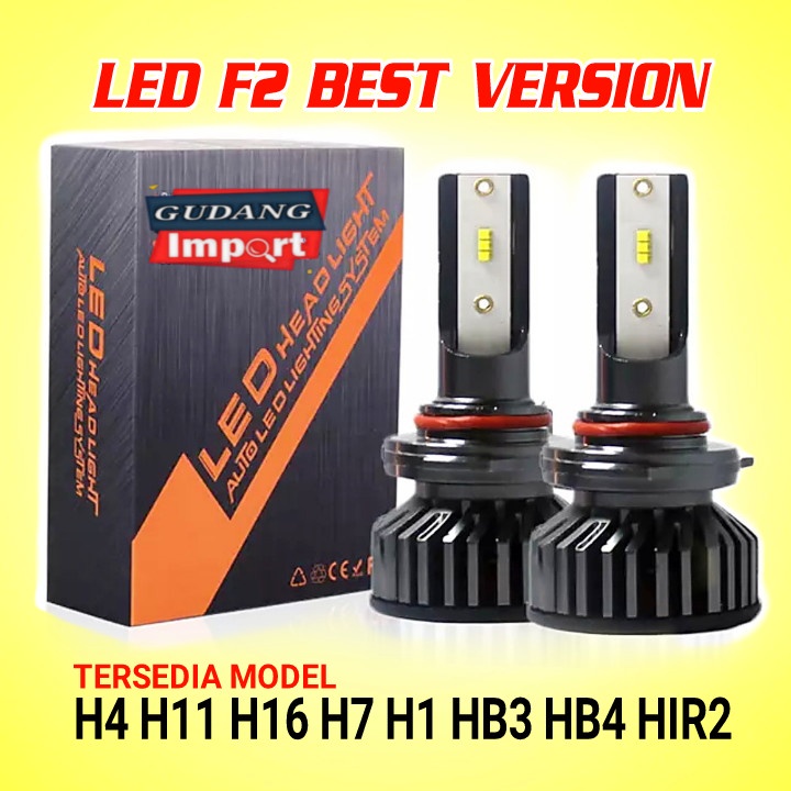 LAMPU LED MOBIL F2 H4 H11 H16 H1 H7 HB3 HB4 9005 9006 HIR2 H27