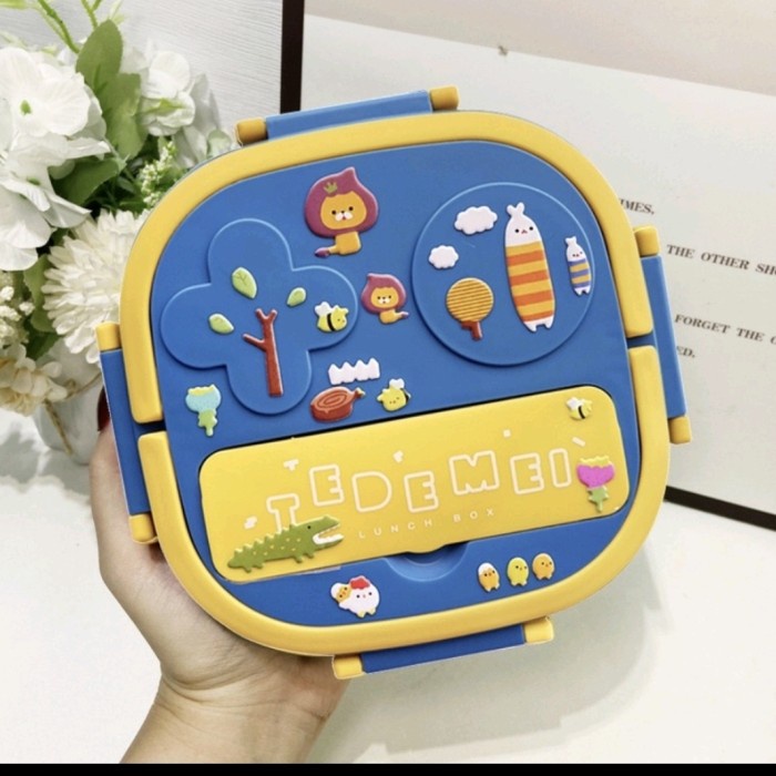 Kotak Bekal TEDEMEI Kid Lunchbox Premium Bekal Anak Stainless 3 Sekat