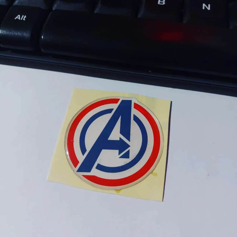 

Sticker Timbul Resin AVENGER Logo Stiker Lentur 3D Kecil Satuan