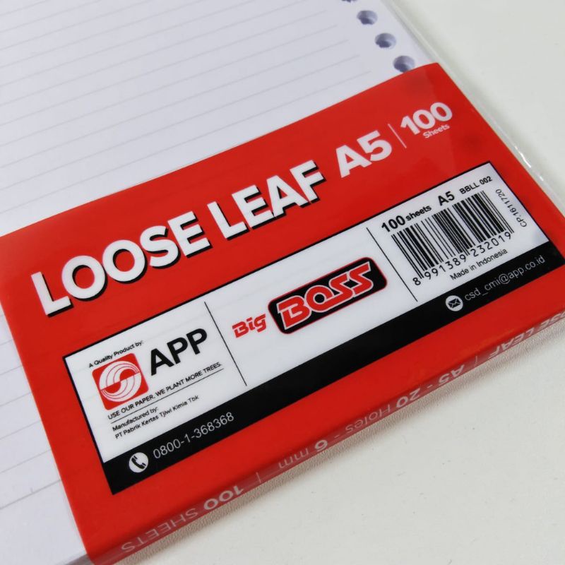 

BIGBOSS LOOSE LEAF A5 100 GARIS