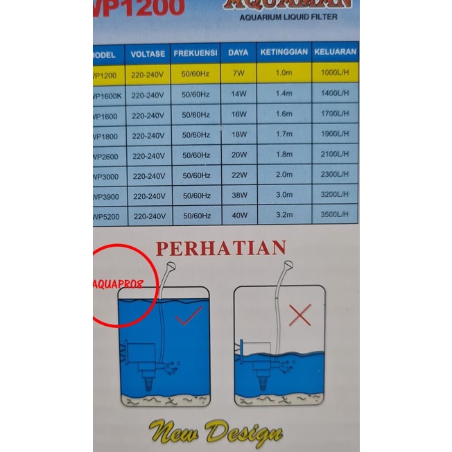 Pompa Air Aquarium Power Head Aquaman WP3900 Aquaman WP 3900