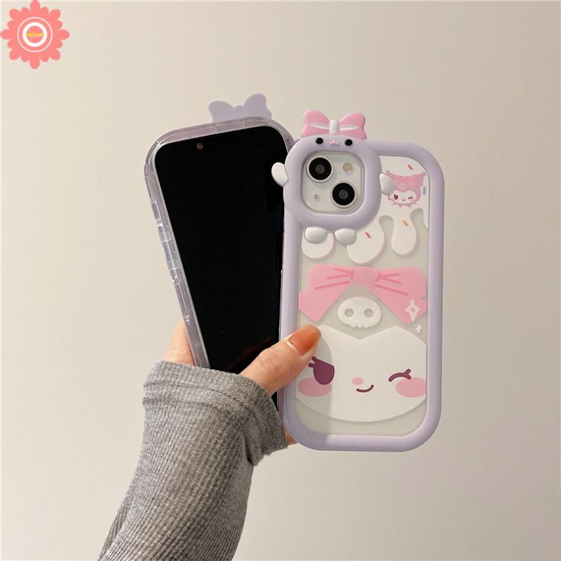 Case Lensa 3D Bow Little Monster Redmi 9T 10C 10A 9A 9C NF A1 A1+9 10 Redmi Note 11 8 9 10 11S 10s 10 11 Pro Max PO CO X3 M3 MI 11Lite Kartun Lucu Kulomi Anti Pecah Sarung Cover Sarung