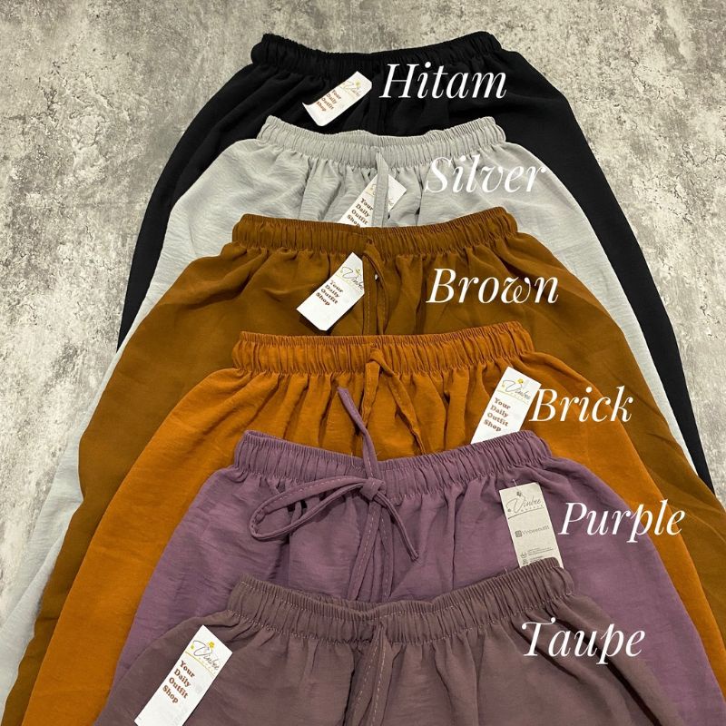 VIOLET HIGHWAIST LOOSE PANTS KULOT CRINCLE AIRFLOW