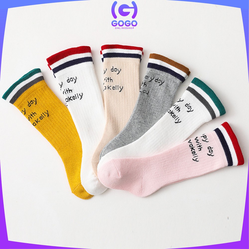 GOGO-P209 Kaos Kaki Panjang Bayi Motif Garis / Kaus Kaki Anak Perempuan dan Laki Laki / Baby Long Tube Socks Kids