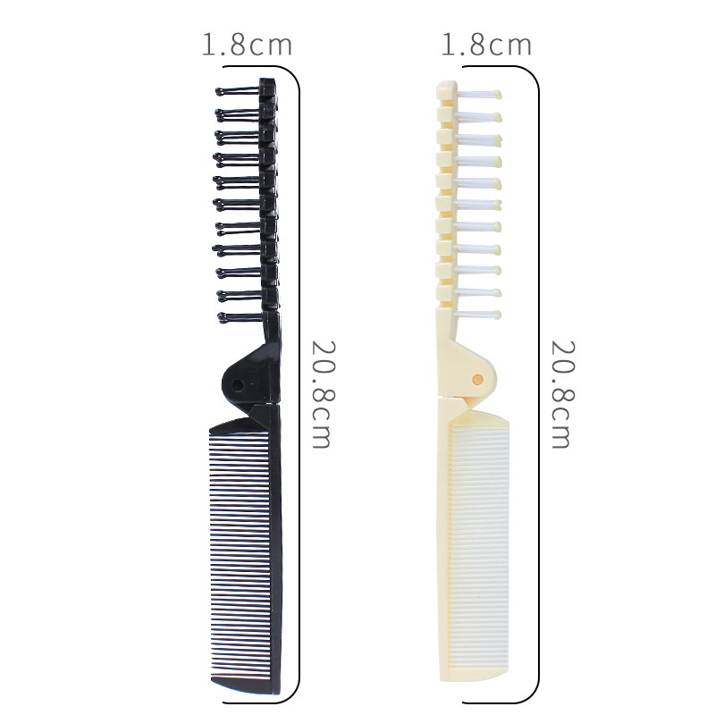 Sisir Lipat Portable 2 In 1 Anti Statis Untuk Tata Rambut