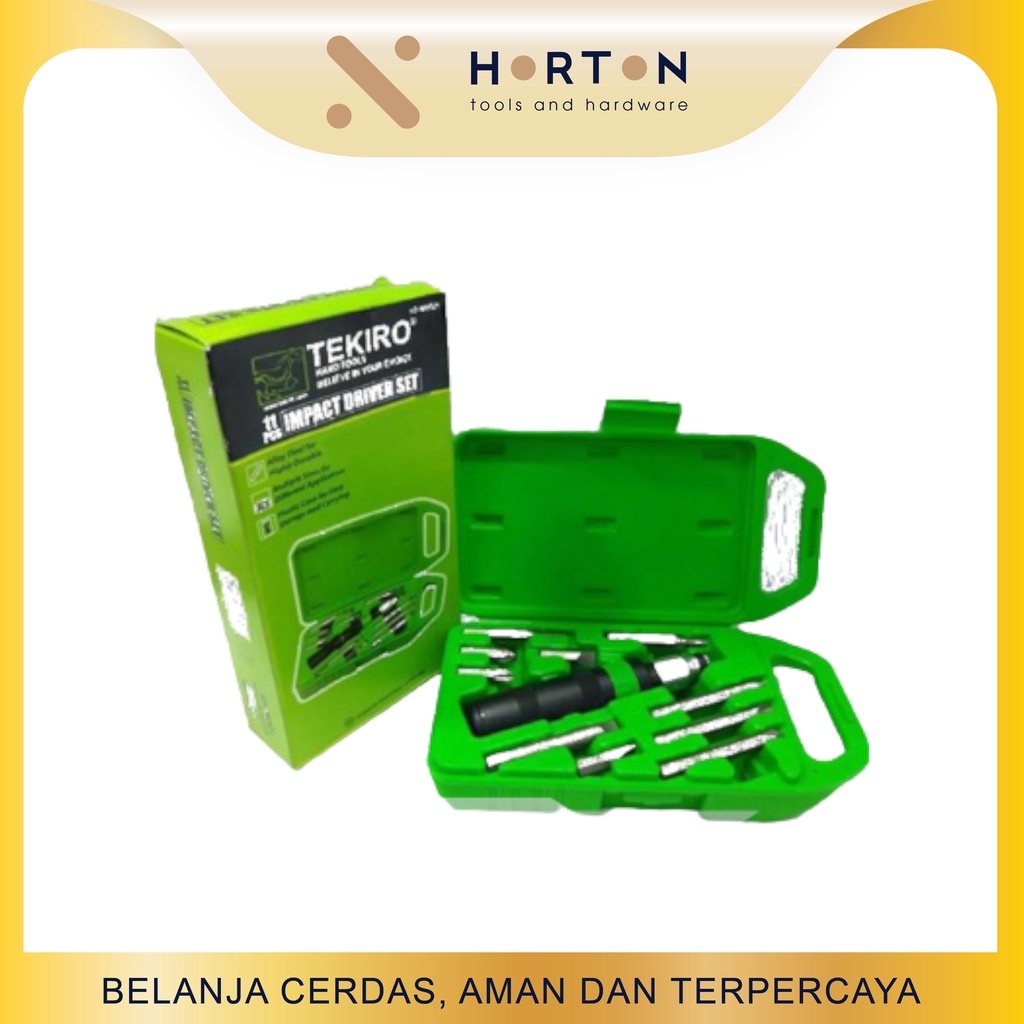 TEKIRO Obeng Ketok / Obeng Tumbuk Set / Impact Driver Set 11 Pcs
