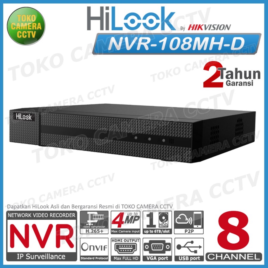 NVR 8 CHANNEL HILOOK NVR-108MH-D NVR 8CH HILOOK