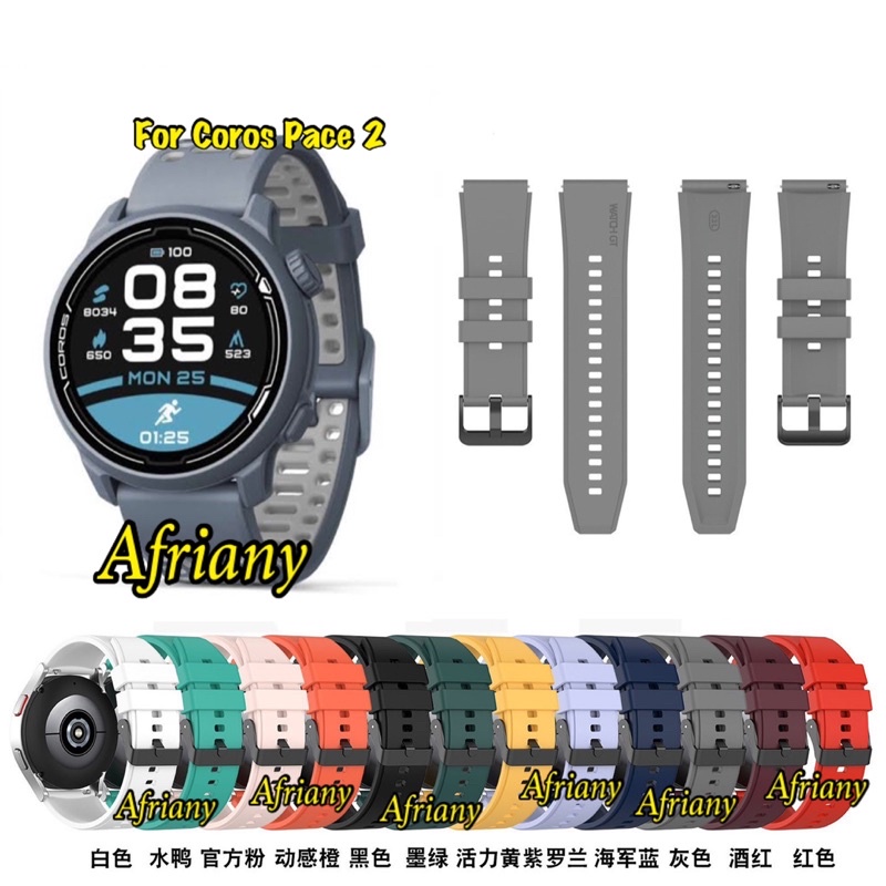Strap Smartwatch Coros Pace 2/Coros Pace 3/Coros Apex 4 42mm Rubber Tali Jam Tangan