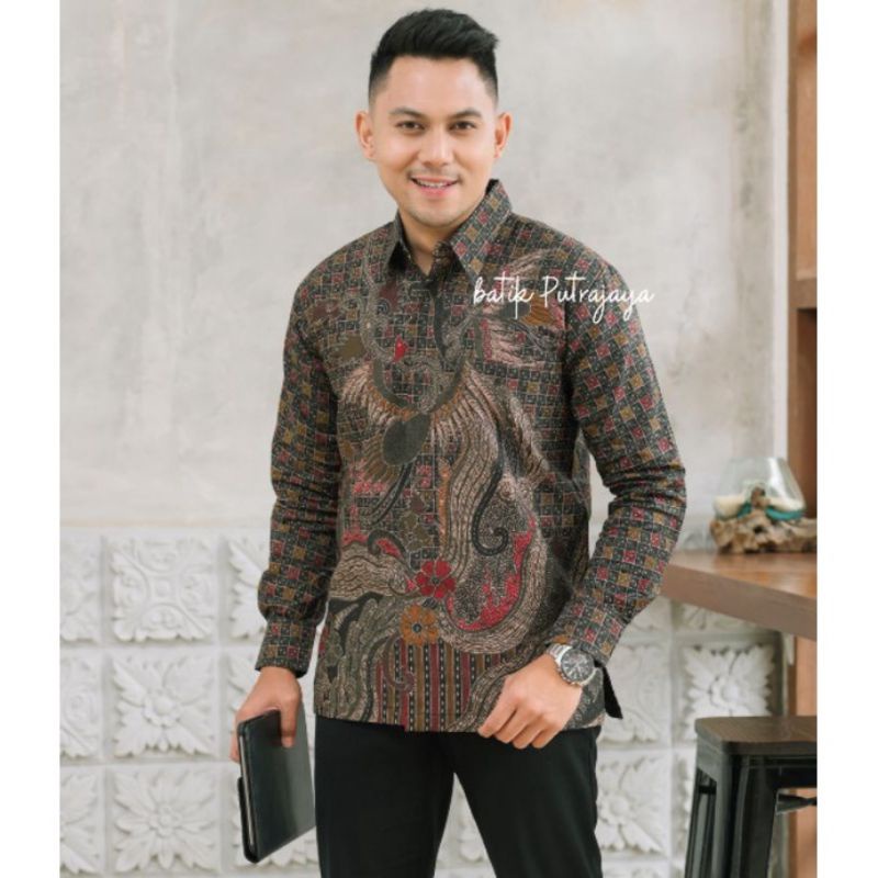 SAMPATI Kemeja Baju Batik Pria Lengan Panjang Premium Solo  Katun Kasual