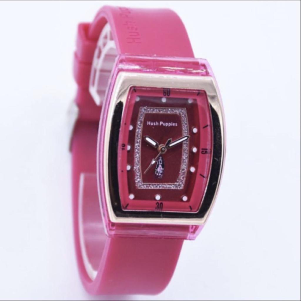 Jam Tangan Wanita Korea Fashion Oval Strap Rubber HP66 Tanggal Aktif