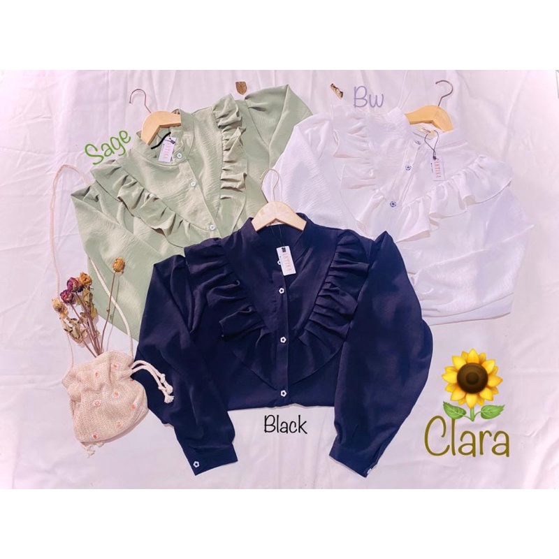 Clara blouse Baju crinkle Atasan wanita free bross cantik