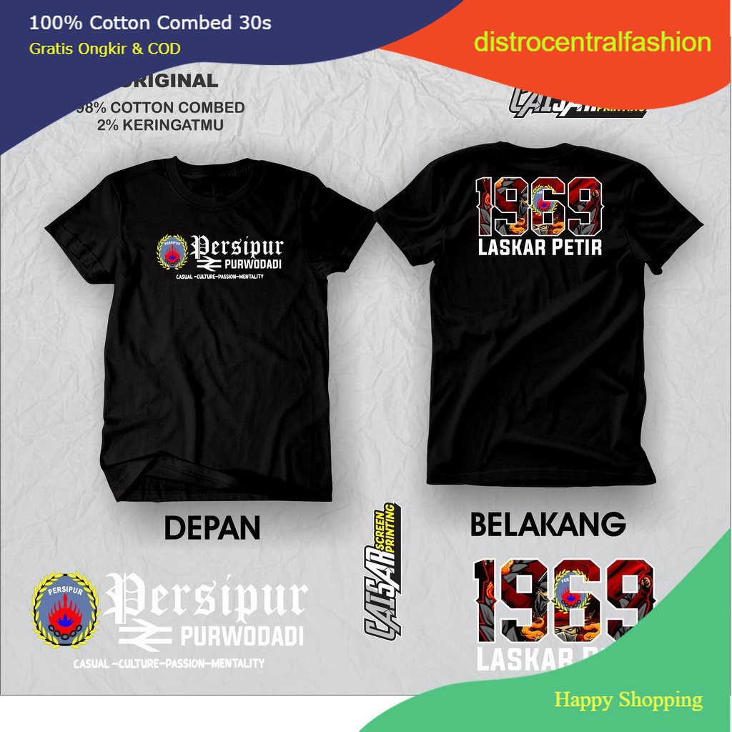 kaos persipur purwodadi / kaos laskar petir purwodadi casuwall kaos bola