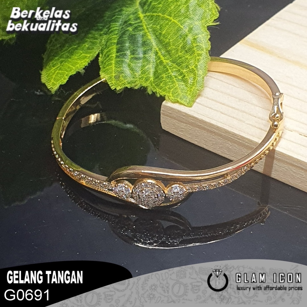 Bangle Mata Tabur Motif Tiga lingkar Baris  G0129 GBG