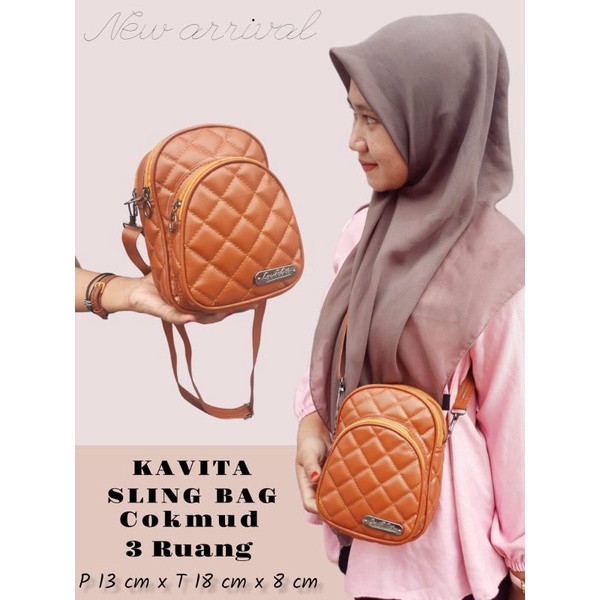 KAVITA SLINGBAG/TAS SLEMPANG 3 RUANG 3 RESLETING ACC RANDOM