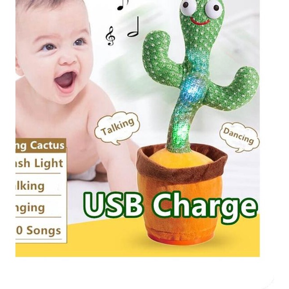 Cactus Toy Boneka Pintar Dancing Kaktus Goyang Bisa Ngomong Rekam USB - KAKTUSGITAR USB
