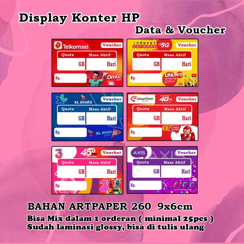 Voucher pajangan konter hp