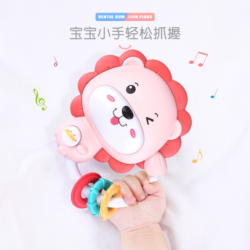 [BIG SALE] Rattle Teether LION RABBIT Mainan gigitan bayi mainan anak bayi singa mainan musik lampu