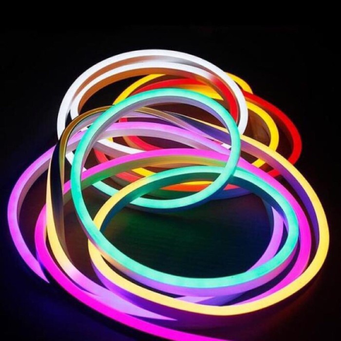 FUTAKO RGB Lampu LED Neon Flex RGB 220 V / 5 Meter Flexible Sign LED Strip Selang Full Warna