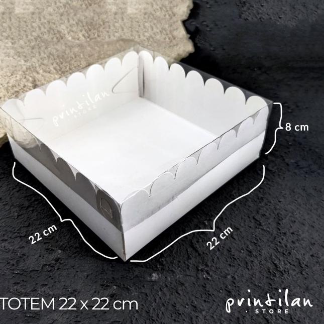 

TOTEM 22x22x8 cm PUTIH MIKA / Cake Box / Dus Kue / Kotak Kue