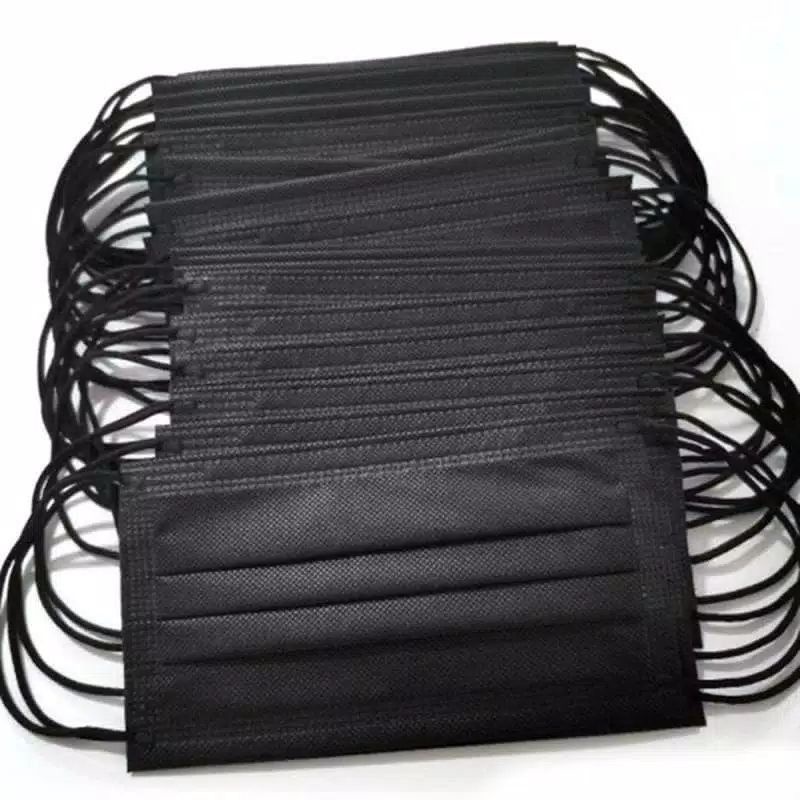 MASKER EARLOOP HITAM DISPOSABLE SUPER TEBAL / CANTOL HITAM 3 PLY ISI 50 PCS