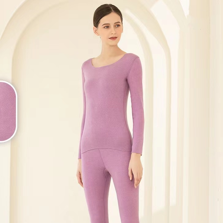 Thermal Innerwear set Seamless Elastis Pakaian Dalam Wanita Lengan Panjang Bodyslim 2398 (S-XL)