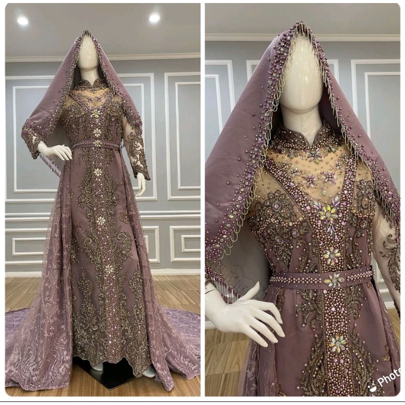 TERBARU//DUYUNG MEWAH 2 IN 1//GAUN SLIM BEREKOR PANJANG BELAKANG//GAUN WEDDING MODERN