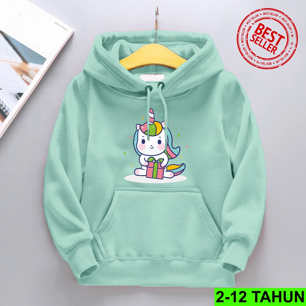 Hoodie UNICORN KADO Anak Perempuan Laki Laki  Hodie BEST SELLER Anak Usia 2 3 4 5 6 7 8 9 10 11 12 Tahun  Jaket Cewek Cowok  Sweater Distro Cod