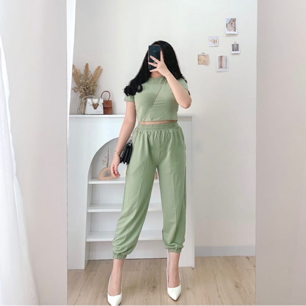 Tq88indonesia Fashion Baju Setelan Wanita Terbaru /  ZOY BABYTERRY ONE SET / Stelan Cewek Lengan Pendek / Baju Casual Cewek