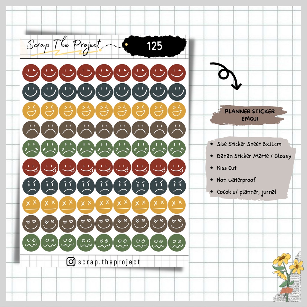 

STICKER PLANNER JOURNAL / EMOTICON EMOJI STICKER / STP - 125