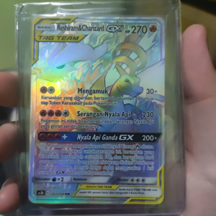 ] reshiram & charizard gx hr kartu pokemon tcg indo