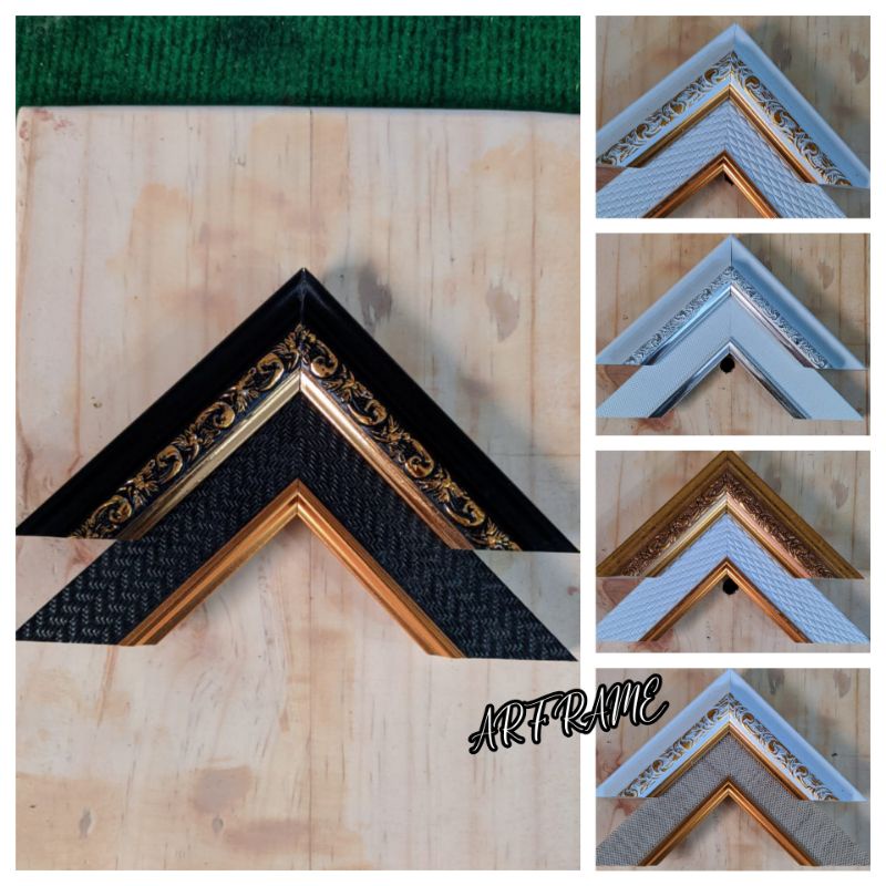 paket batangan pigura ukir 2.5cm + Linen 3cm panjang 3 m