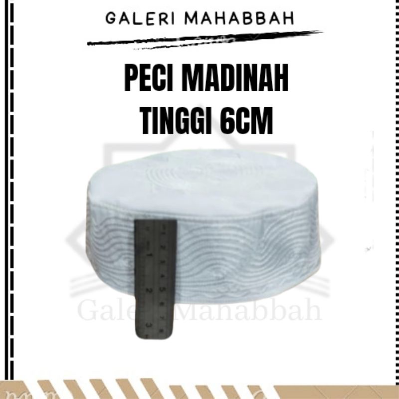 Peci Madinah Pendek Peci Haji Peci Putih Tinggi 6 cm