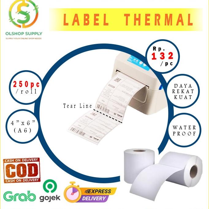 

SALE Label thermal sticker 100x150mm kertas barcode receipt A6 100 x 150 mm