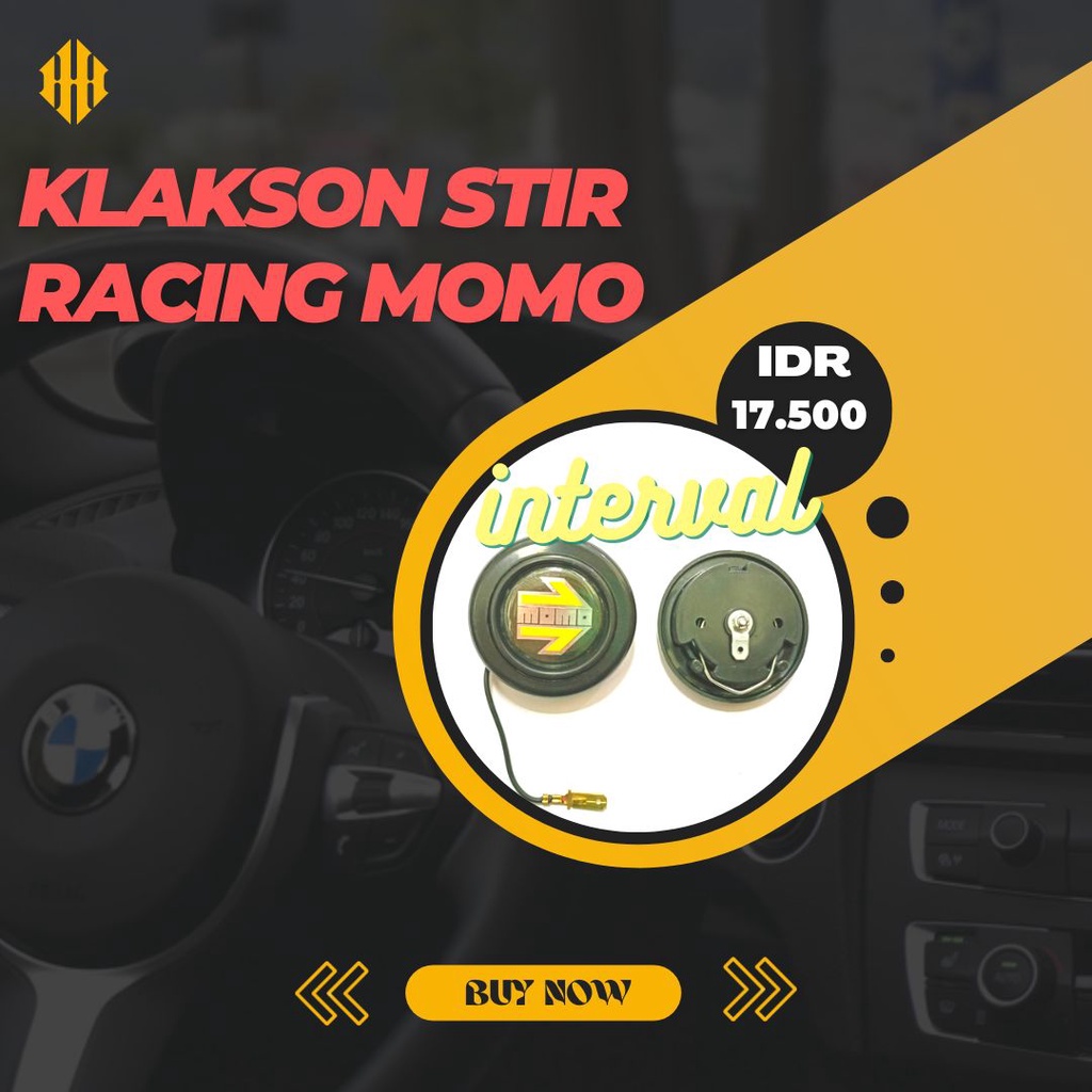 Tombol Klakson Stir Racing Mobil Horn Button Setir Racing Black