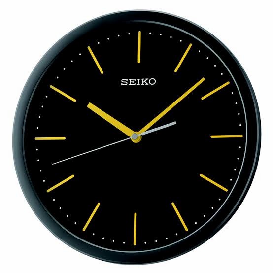 jam dinding seiko qxa476 qxa476Y black case wall clock