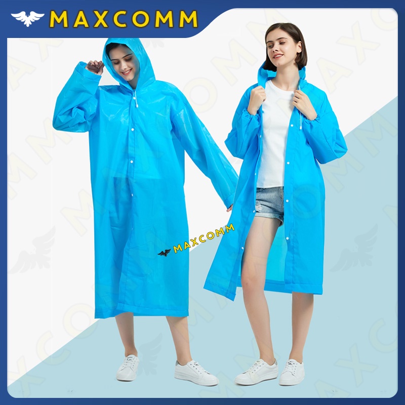 Jas Hujan Bertudung Dengan Kancing Modis Dewasa Tebal Ponco Raincoat