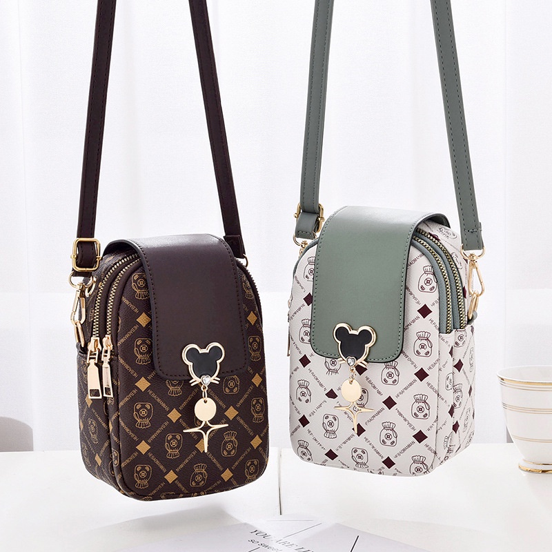 ❀ Chingu ❀ TW014 Tas Selempang Wanita Motif Mickey Minnie Simple Mini Tas Bahu Import Murah