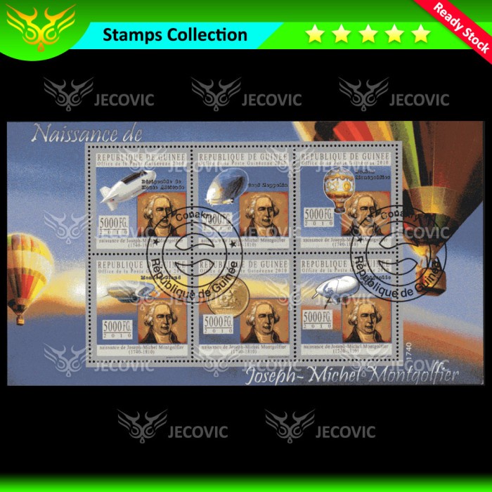 

Guinee Joseph Michel Montgolfier, Prangko Souvenir Sheets