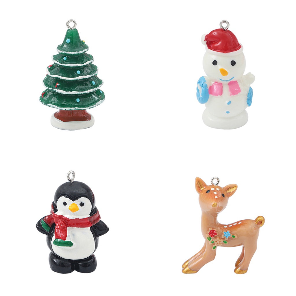 2pcs / Set Liontin Gantung Bahan Resin Metal Untuk Dekorasi Pohon Natal
