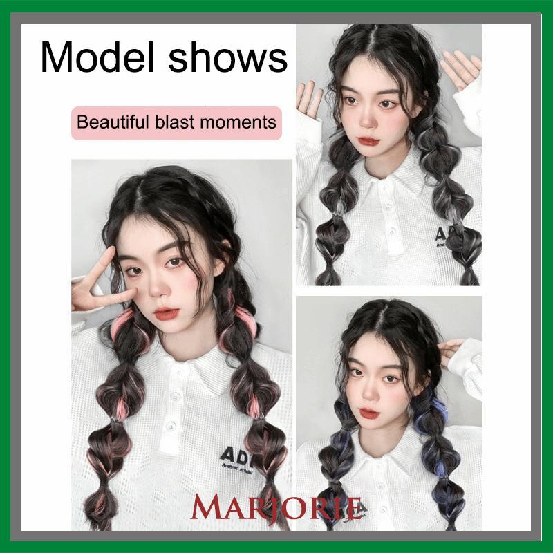 Ekor Kuda Poni Ganda Tinggi Wanita  Sorot Lantern Puff  Kepang Twist  Kepang Wig Tali-MJD