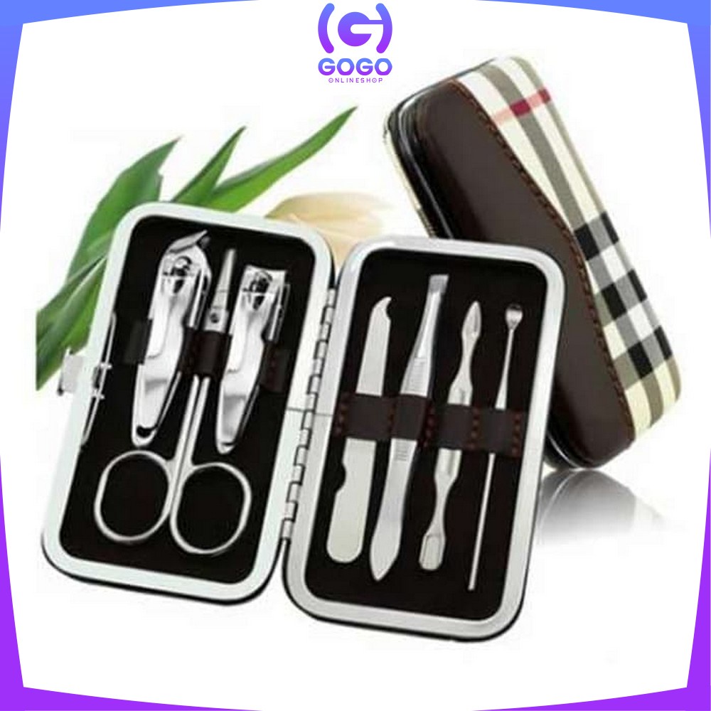 GOGO-K63 Manicure Pedicure Set 7 in 1 Mini Stainless Stell Gunting Kuku Portable Tools Set Perawatan Kuku Nail Art Menicure Pedicure Set Dengan Dompet