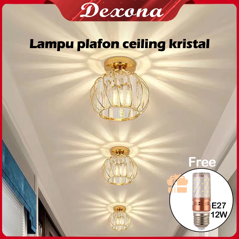 ❣️Garansi&amp;Hadiah❣️Lampu Plafon kristal Ceiling Minimalis Kaca 6001 Lampu kristal plafon rumah modern (Termasuk bohlam E27 12W)