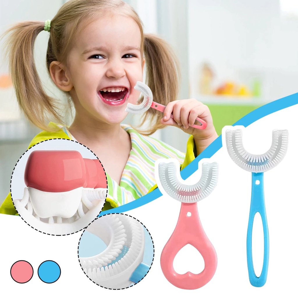 PAKET 10 PCS Sikat Gigi anak silikon bentuk U / Tooth Brush Baby Silicon Multi colour terlaris!!