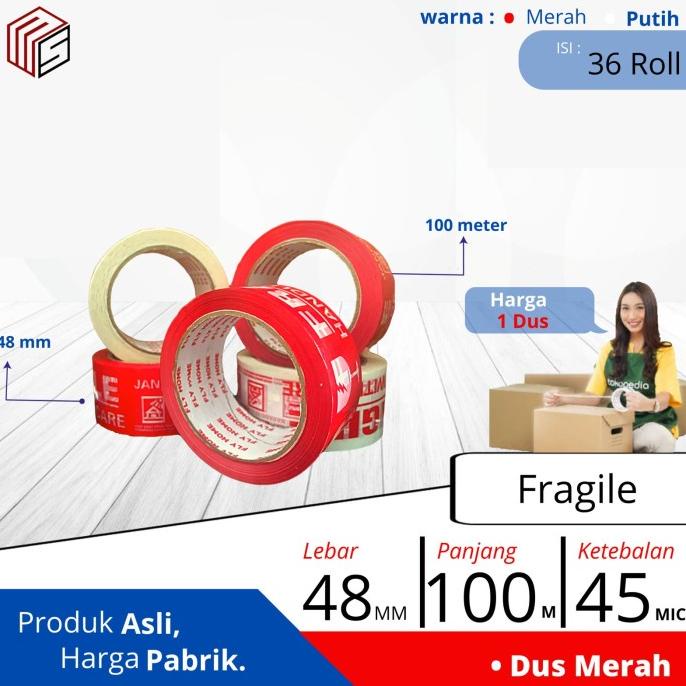 

Lakban Fragile 1 Dus 100Meter - KUALITAS PACKING