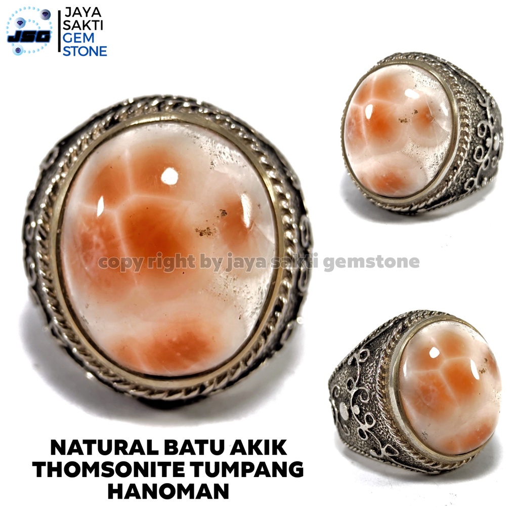 Natural Batu Akik Thomsonite Tumpang Hanoman TH08