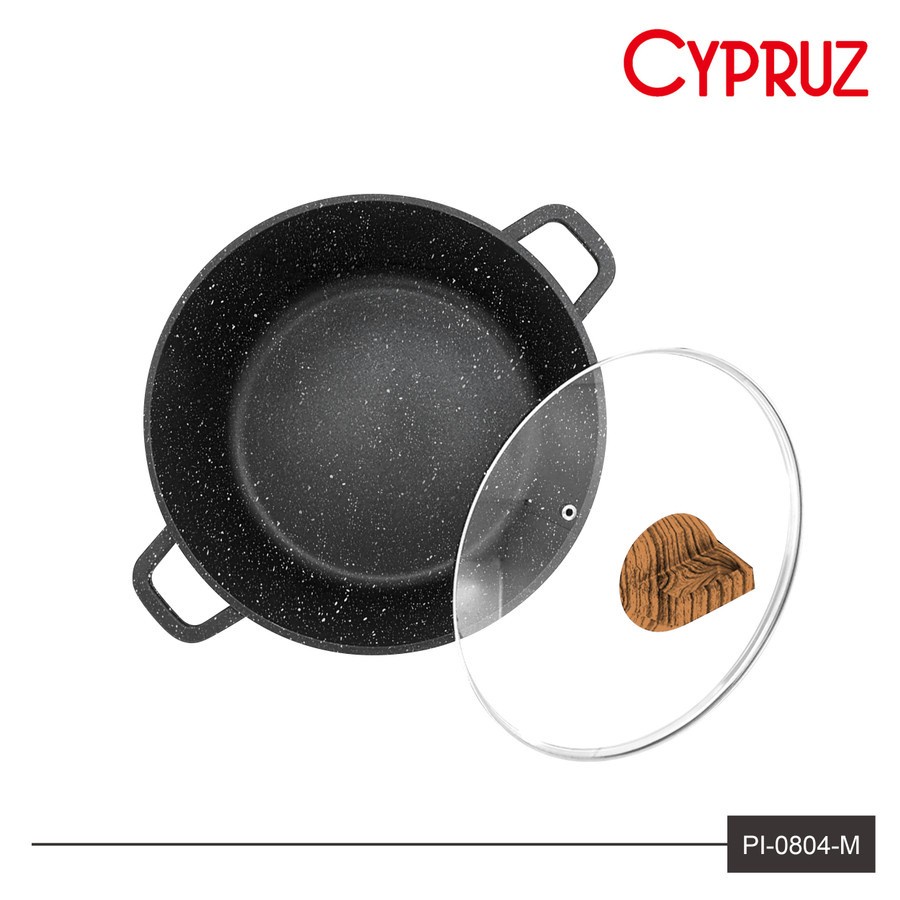 Cypruz PI-0804-M Panci Casserole Marble Diecast Series 24cm + Tutup